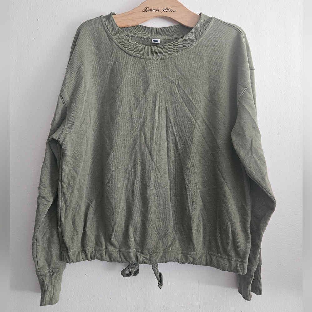 Old Navy Olive Green Open Back Sweatshirt Size Medium